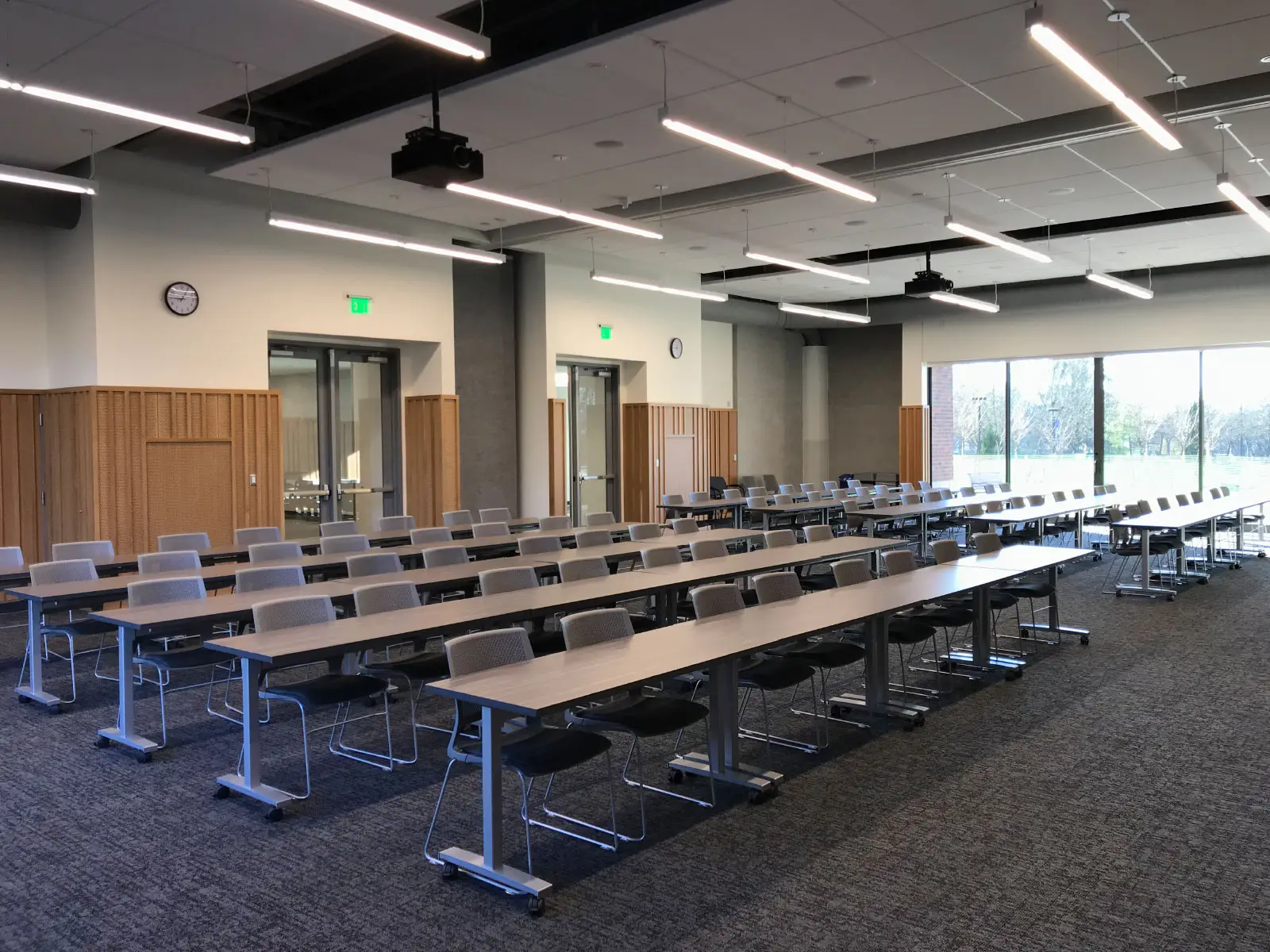 Rows of chairs and tables in Harmony Campus community room